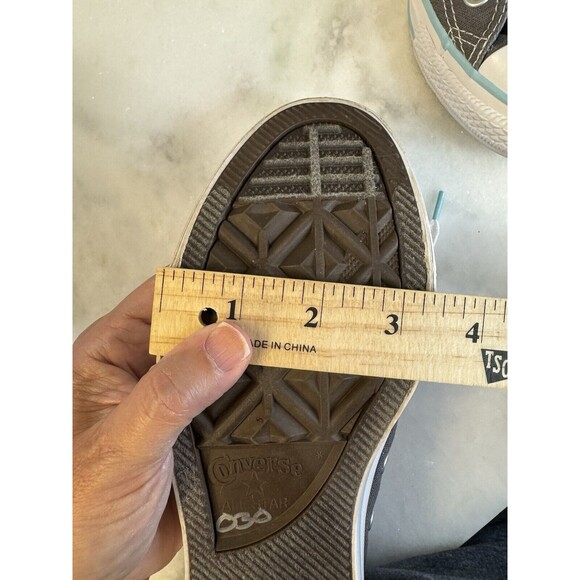 Converse All Star Lo Shoes, Double Tongue, Women's Size 6 Gray W/ Aqua Blue - Picture 11 of 11